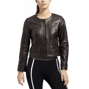 Athleta Derek Lam Black Genuine Leather Jacket Small
